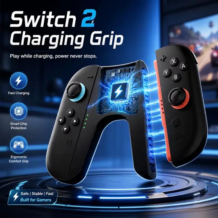 Support de Charge Double Type-C pour Manettes Nintendo Switch 2 (2025) avec Indicateur LED – Accessoires
