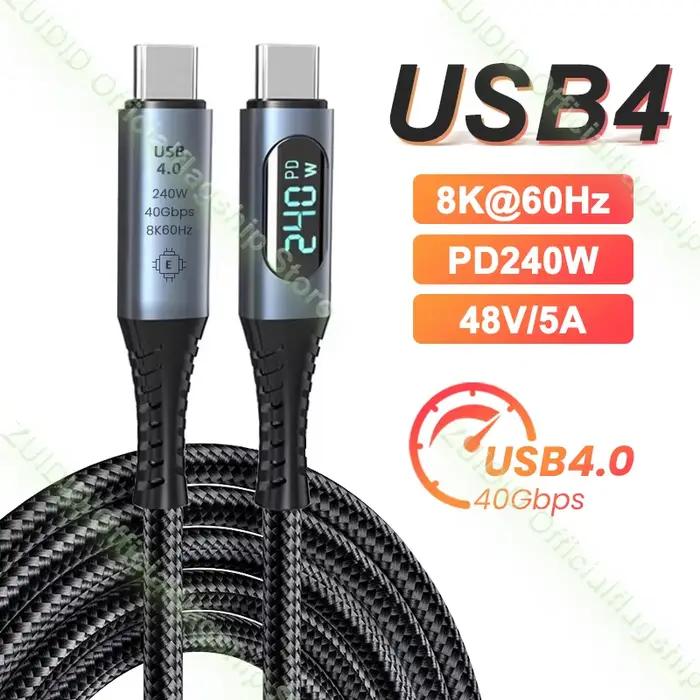 Câble USB4.0 40Gbps Type C à C PD3.1 240W