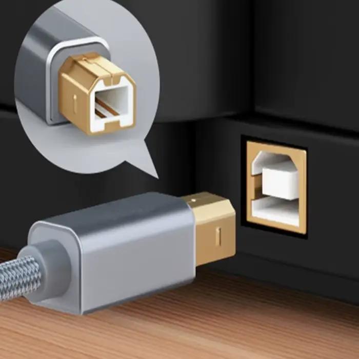 Câble d'imprimante tressé USB C vers USB B 2.0 WEFAWAN 3M pour Epson HP Canon Brother MacBook Pro Samsung câble de contrôle MIDI occasions professionnelles et personnelles