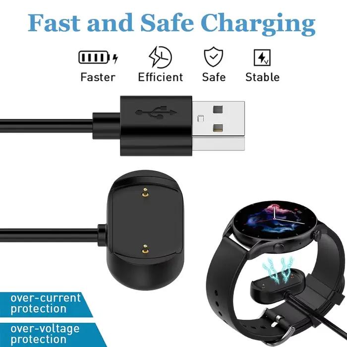 Chargeur pour Amazfit Bip 3/ Bip 3 Pro/ GTS 4 Mini/ Bip U Pro/GTS 2/ GTR 2/ GTS2