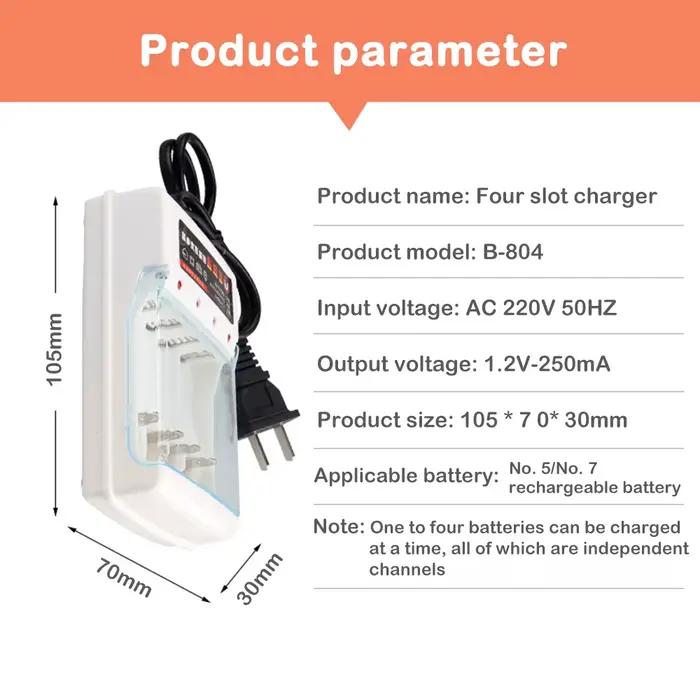 Chargeur rapide pour piles AA AAA 220V Ni-Cd 4 emplacements