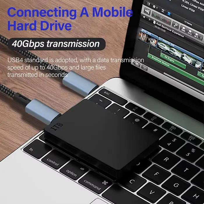 Câble USB4 40Gbps 240W 8K pour Thunderbolt 4 Type C charge rapide Thunderbolt3 USB 4.0 USB C à C