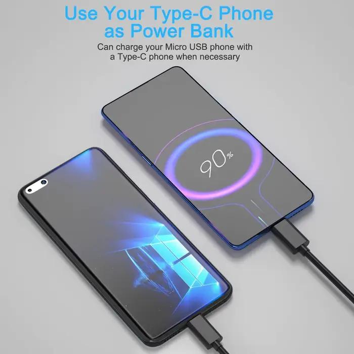 NNBILI câble USB C vers Micro USB pour Samsung Redmi LG Moto Xbox-One PS4 contrôleurFire tablettes TV clé adaptateur USBC cordon de chargement
