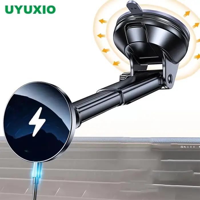 Adapteur Chargeur Téléphone Voiture Magnétique Sans Fil 15W Charge Rapide Pare-Brise Tableau De Bord Support Téléphone Voiture iPhone Samsung Occasions Spéciales