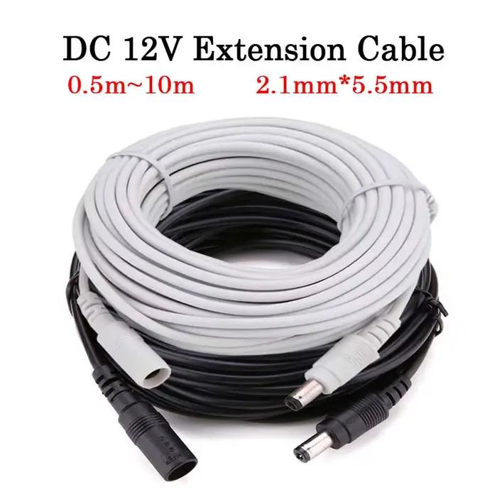 Câble d'alimentation d'extension DC 12V mâle à femelle blanc noir pour caméra de vidéosurveillance bande lumineuse LED routeur occasions spéciales