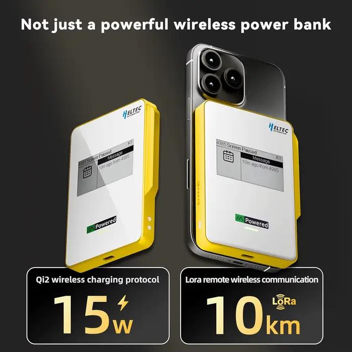 Batterie externe magnétique Heltec MeshPocket 5000/10000mAh Qi2 avec charge rapide sans fil 15W et BLE LoRa pour iPhone 17