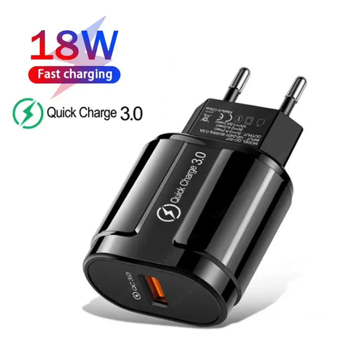 Chargeur rapide USB 18W universel pour iPhone Samsung Xiaomi Huawei téléphone chargeur mural de voyage occassions spéciales