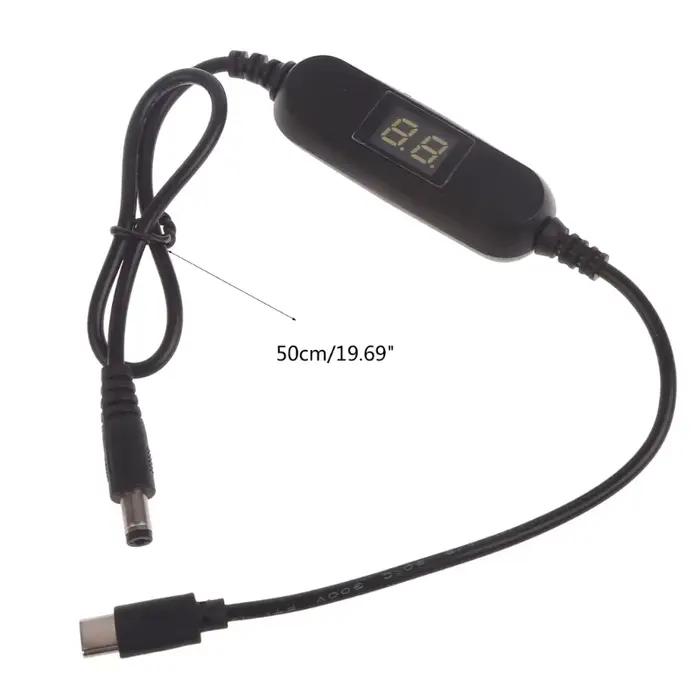 Câble USB C à tensions réglables 2V 3V 4.5V 6V 8V 12V avec voltmètre LED