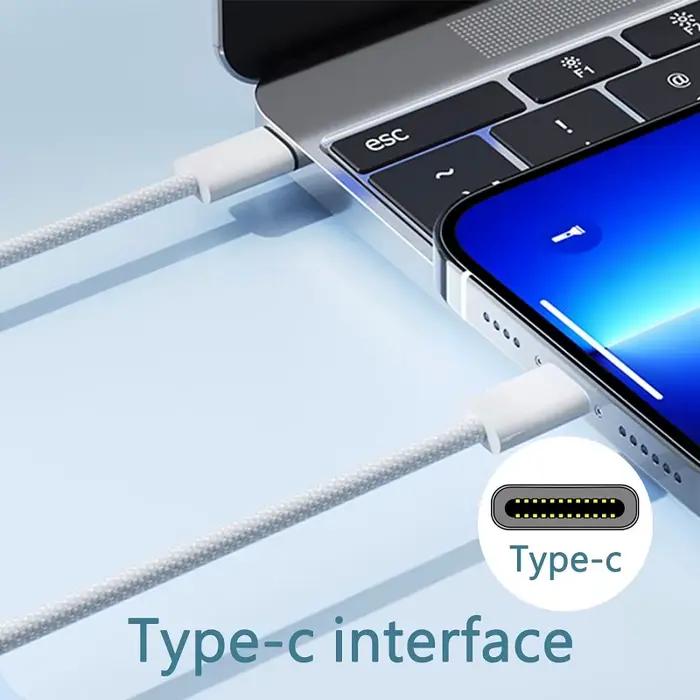 Câble de chargeur rapide 60W PD USB-C pour Apple iPhone 17 Pro Max 16 15 Plus 14 13 12 11 X XS charge rapide nylon résistant en plusieurs couleurs et longueurs