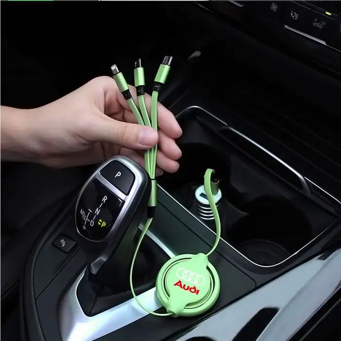 Câble de chargeur USB pour téléphone iPhone 3 en 1 à charge rapide pour Audi Sline A3 8P 8L 8V A4 B8 B6 B7 B9 A6 C6 C7 S5 A7 A5 Q5 Q3 TT A1