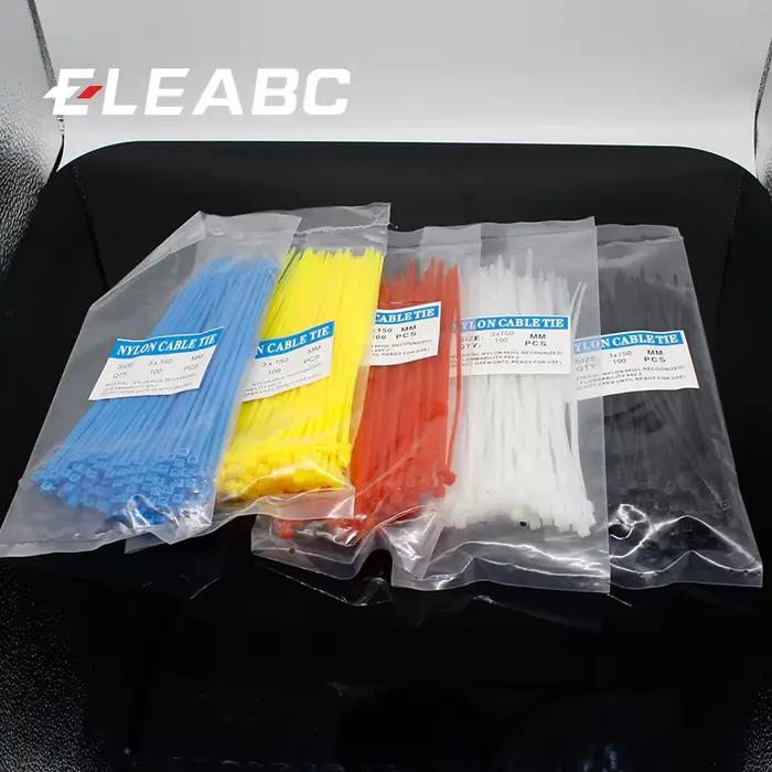 100pcs 3X150MM autobloquant Câble Zi p Ties.ca ble ties Blanc Noir Rouge Bleu Jaune Nylon Fil couleur