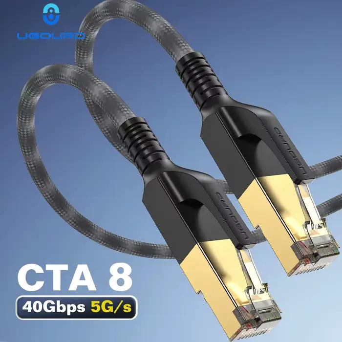 Câble Ethernet Cat8 40 Gbit/s 2000 MHz blindé tressé