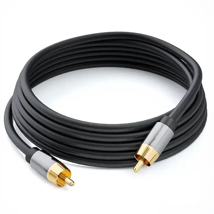 Câble Audio Coaxial Numérique RCA Vers RCA Stéréo Mâle Pour Amplificateur TV DVD Caisson De Basses HiFi Toslink Longueurs 1 1.8 3 5 10 Mètres