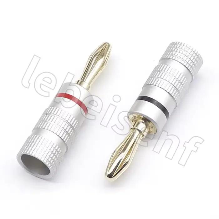 Gels Plug-Câble de haut-parleur audio, connecteur à vis, rouge et noir, 4mm