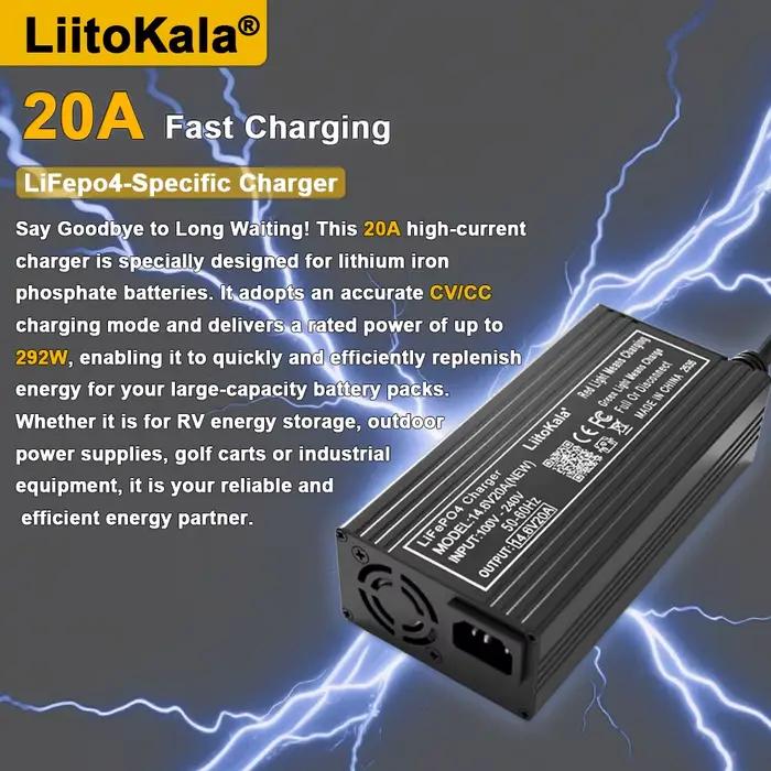 1-2 pièces sortie 14.6V 20A pour 12V20A 4S lifepo4 chargeur de batterie avec Clips de prise ue US Charge adaptateur cc entrée 100-240V tête de Clip