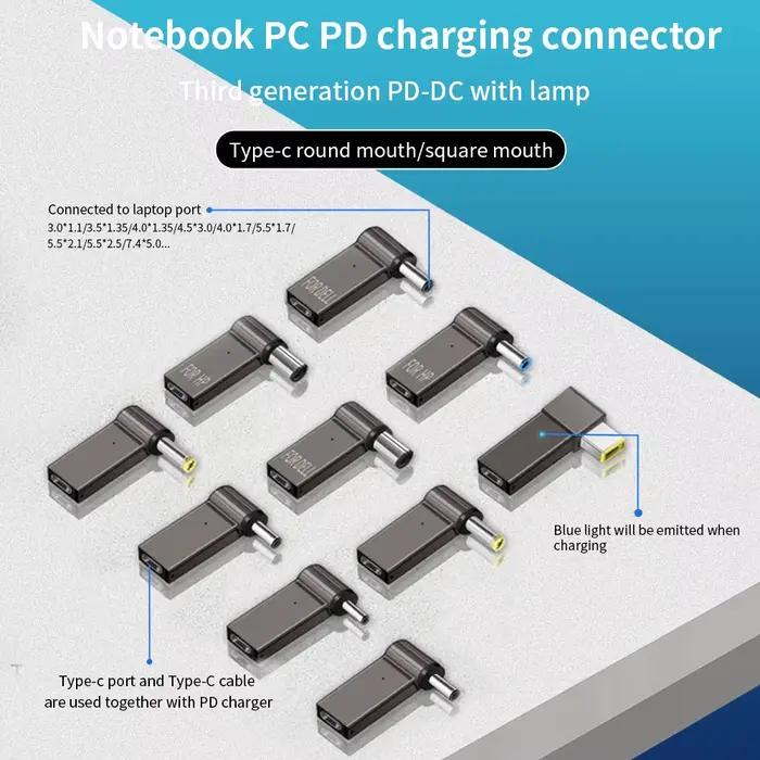 Adaptateur d'alimentation pour chargeur d'ordinateur portable PD 100W connecteur Type-C femelle vers prise Jack mâle pour Lenovo HP Dell charge rapide et durable occasions spéciales