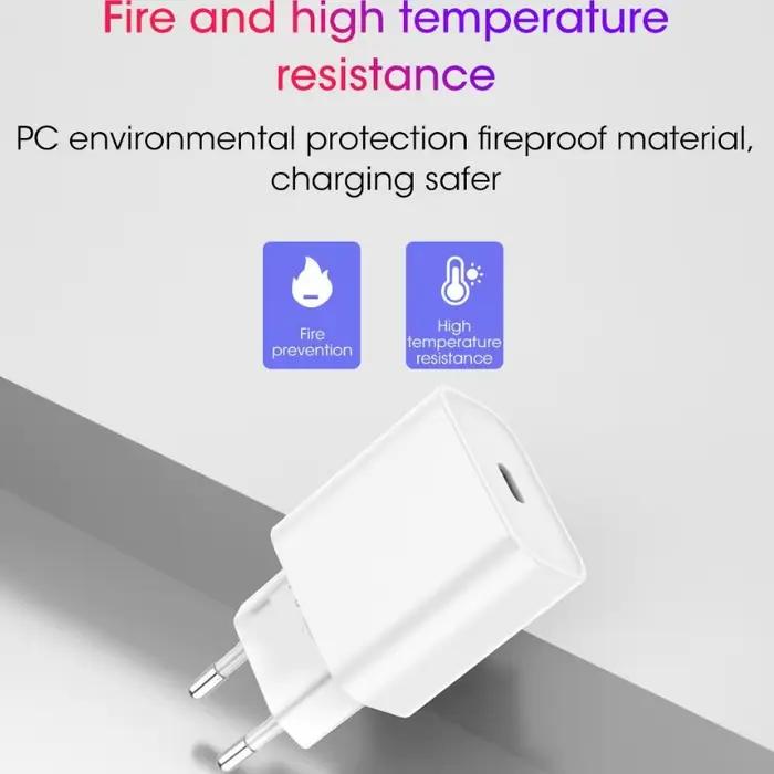 Adaptateur de Charge Rapide TypeC pour iPhone iPad Samsung OnePlus Compatible UE/US Charges Rapide Élégant Occasions Spéciales