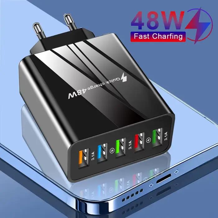 Chargeur USB 48W Charge rapide QC 3.0 adaptateur