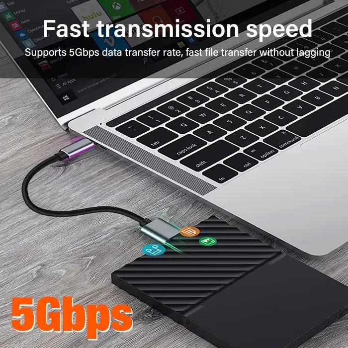 Câble de disque dur externe USB 3.0 Type C vers Micro B SIXEVE pour Toshiba Seagate WD Lenovo PC portable données synchronisation rapide et sécurisée