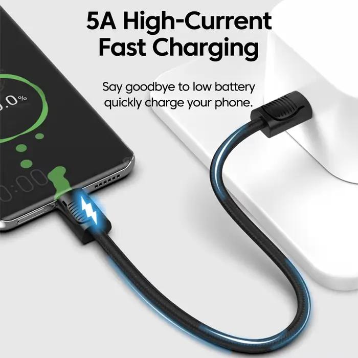 65W 20CM court USB C à Type C câble lanière charge rapide