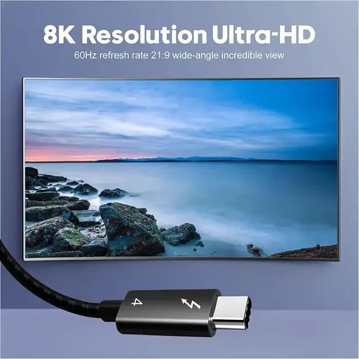Câble Thunderbolt 4 BMAD pour Macbook Dell HP avec charge rapide 100W et transfert de données super-speed 40Gbps occasions professionnelles et personnelles