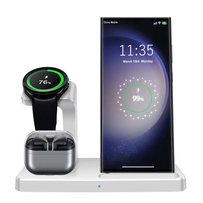 Chargeur sans fil pour Samsung 3 en 1, charge rapide sans fil, pour Samsung Galaxy S24 S23 S22 Watch 7 6 5 Buds 3, Station de charge