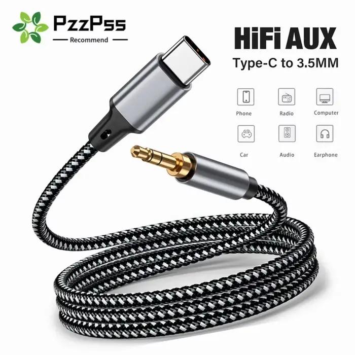 Câble DAC Audio USB-C à Jack 3.5mm de haute qualité pour téléphone casque voiture musique et micro haute-fidélité occasionnelle