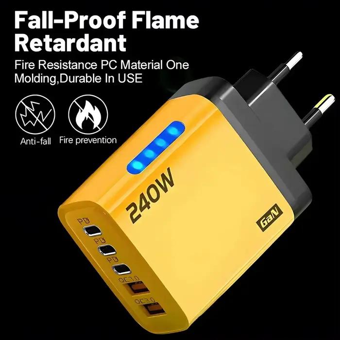 Chargeur USB C GaN 240W 5 en 1