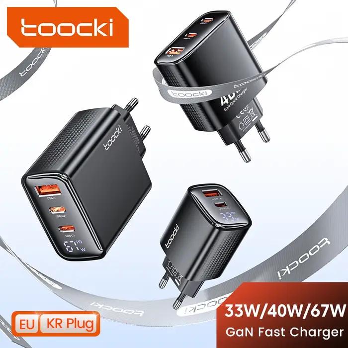 Chargeur USB-C Toocki GaN 33W/67W avec affichage numérique