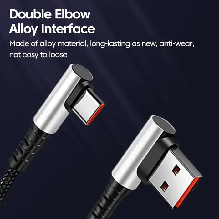Crouch Double coude USB Type C câble court 6A charge rapide 90 degrés USB C à C