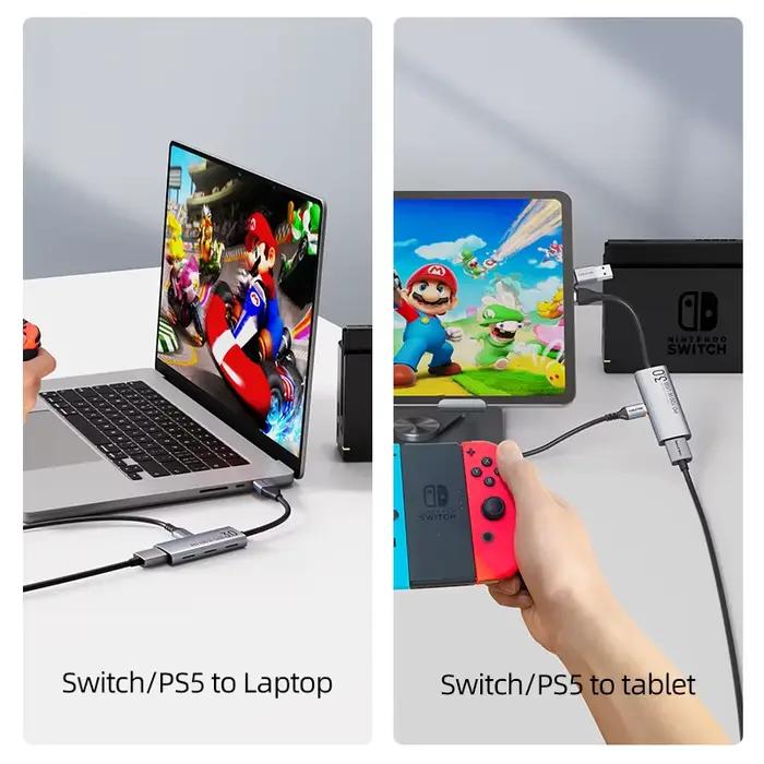 Carte de capture vidéo 4K CABLETIME avec PD 100W USB/Type-C pour PC