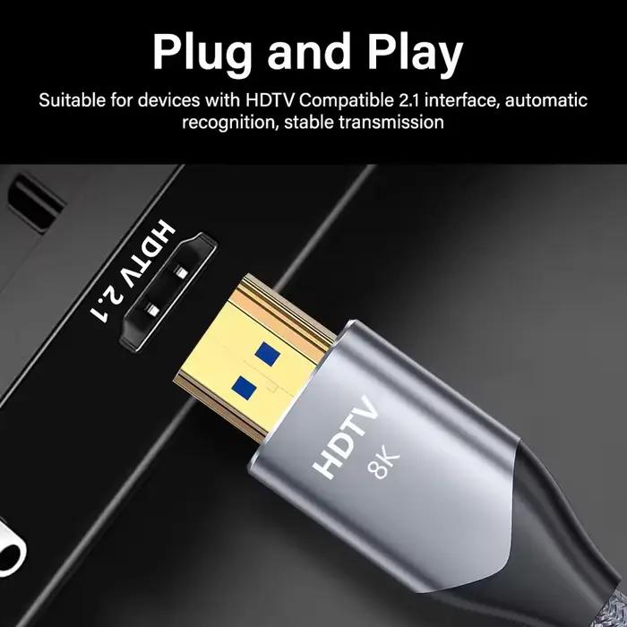 Câble HDMI 2.1 8K 4K@120Hz pour expérience multimédia immersive et fluide occasion spéciale gaming cinéma