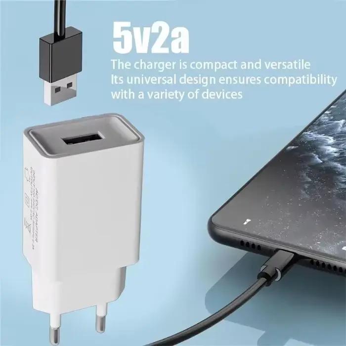 Chargeur USB 5V 2A, adaptateur d'alimentation universel de voyage pour téléphone portable