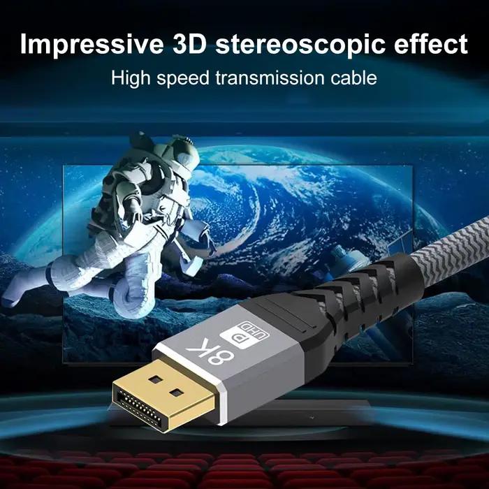 Câble DP 8K 120Hz 4K 240Hz 80Gbps HDR vidéo Audio Displayport