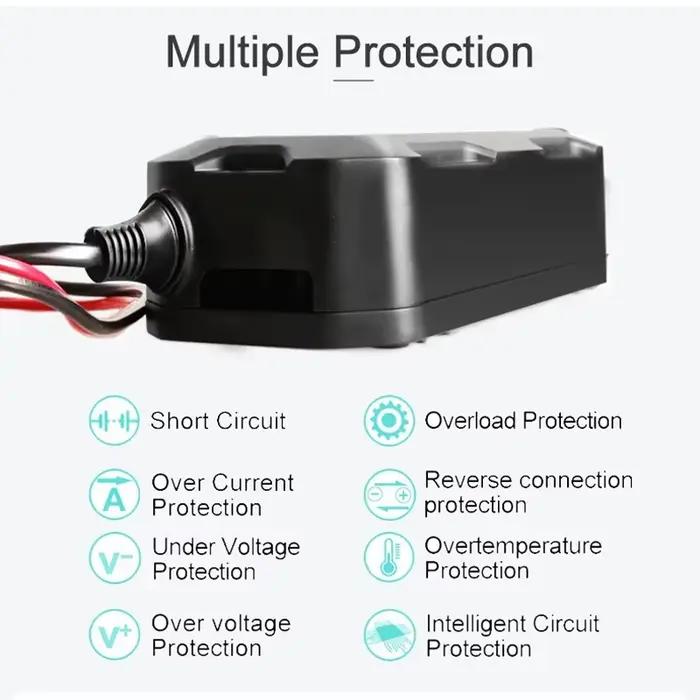 Chargeur de batterie de moto de voiture entièrement automatique 5000mA 6V/12V affichage LCD intelligent mainteneur