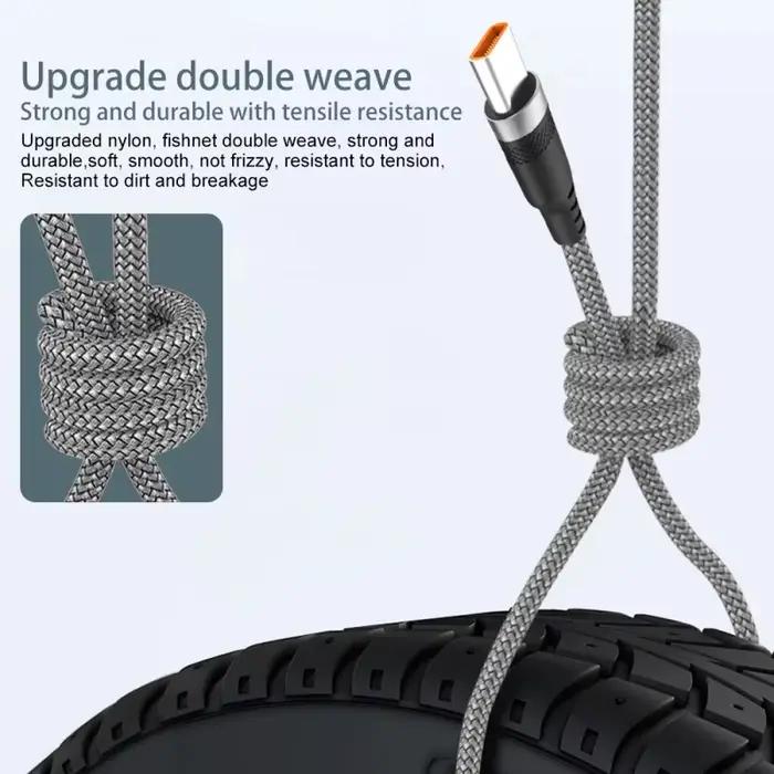 Câble de charge rapide USB C 6A NNBILI en tresse pour Xiaomi Samsung et autres Android smartphones 1m 1.5m 2m 3m 5m 8m
