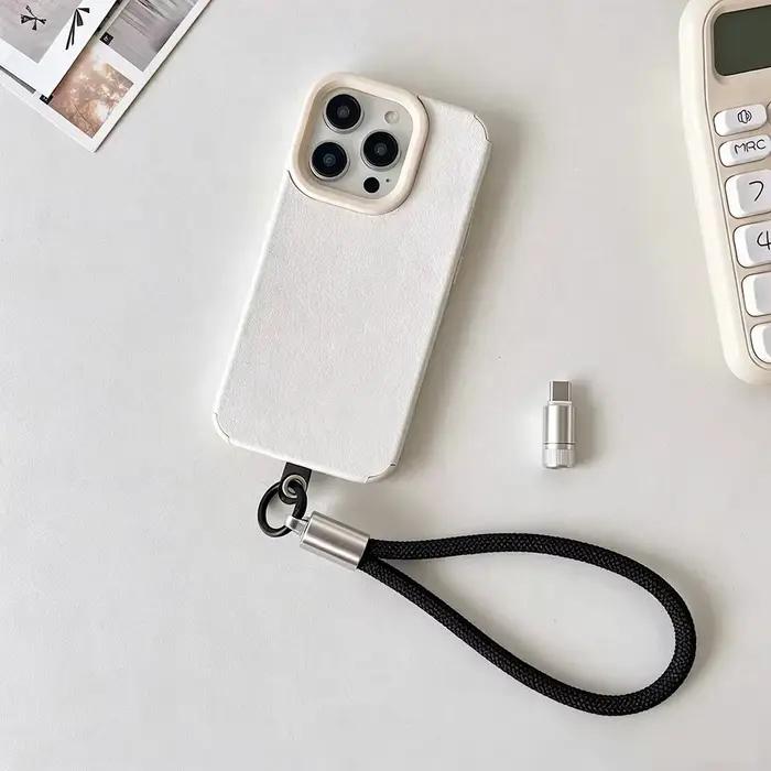 Câble de charge USB-C vers Type-C tressé portable de 20 cm avec lanière