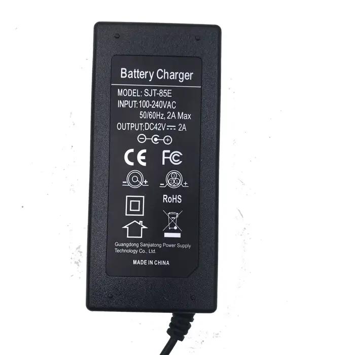 Chargeur Lithium Li-ion li-poly 42V 36V 2A pour batterie série 10 36V avec connecteur DC5525
