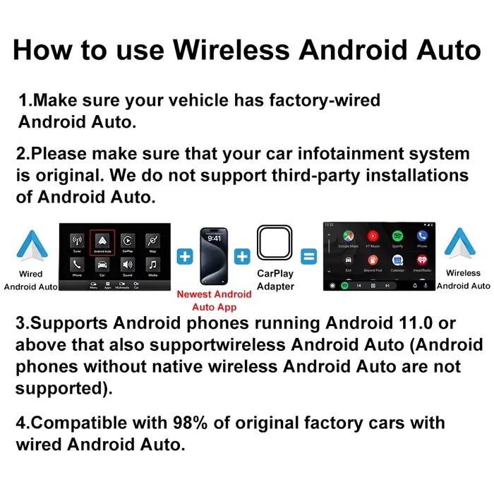 Adaptateur CarPlay/Android Auto 2-en-1 filaire vers sans fil 2026 pour Apple et Android – Plug and Play – Accessoire universel pour voiture – Nouveauté
