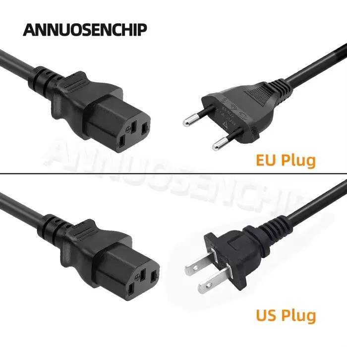 Noir 1m EU AU UK US prise câble d'alimentation IEC 320 C13 AC alimentation fil rallonge pour PC ordinateur moniteur TV haut-parleur imprimante