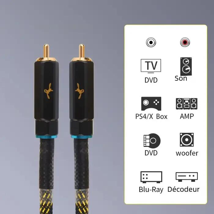 Câble audio coaxial numérique RCA vers RCA