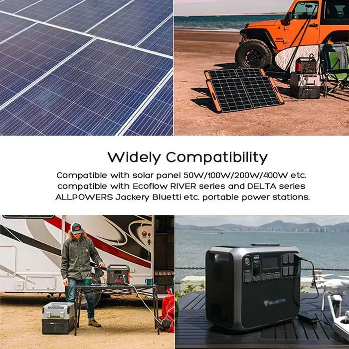Câble d'extension de 2 mètres avec connecteur femelle XT60i pour panneaux solaires