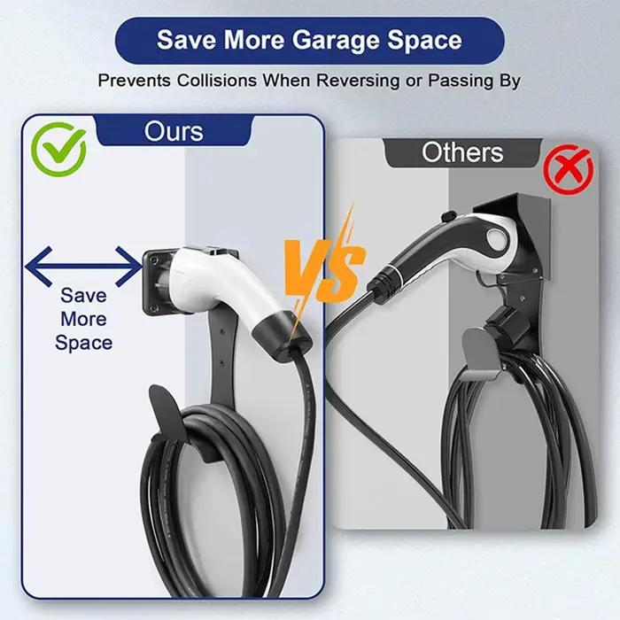 Support de chargeur mural en acier inoxydable beige pour véhicules électriques stabilisateur de câbles de charge station de recharge pour chargeurs de voiture électrique