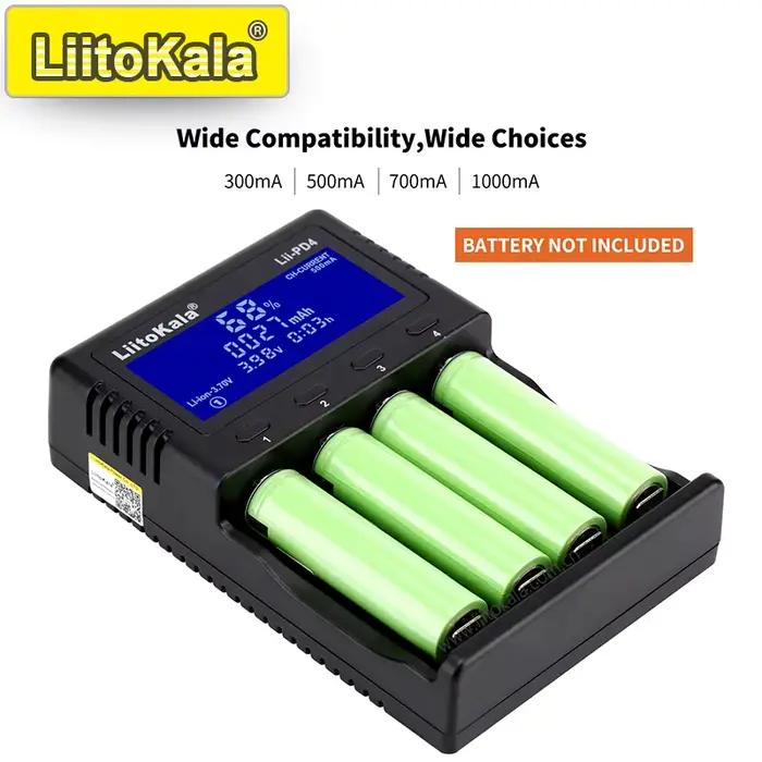 Lii-PD4/PD2 AC PD chargeur LCD charge rapide 4/2 baies pour 21700/18650/AA/AAA multi-protection détection automatique