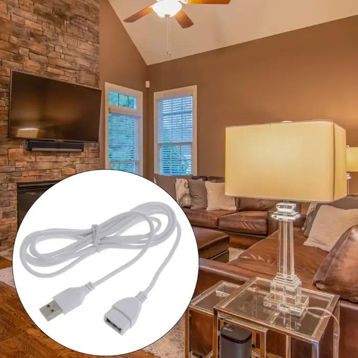 Câble d'extension USB blanc mâle vers femelle 150 cm pour appareils intelligents usage quotidien
