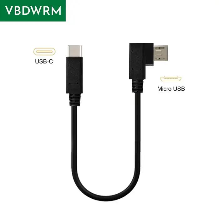 Câble USB C vers Micro USB coudé court USB Type C