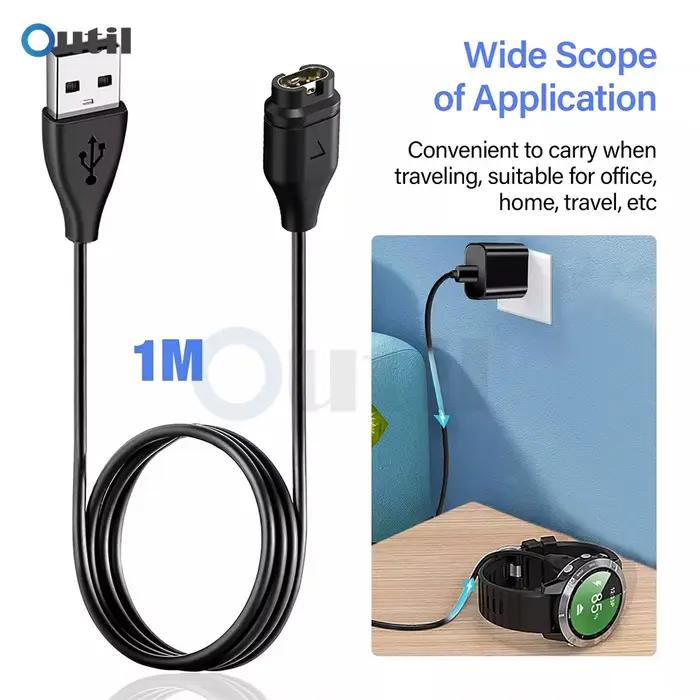 Câble de chargement USB 100 cm (1 M) pour montres Garmin – Compatible avec Fenix 5/5S/5X/6/6S/6X/7/7S/7X/8