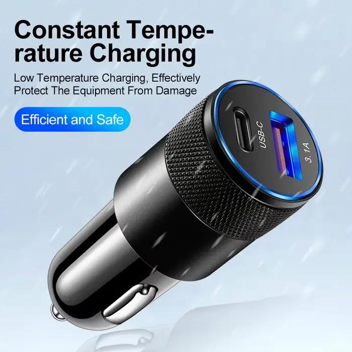 Mini allume-cigare à charge rapide USB C pour téléphone et tablette compatible avec divers appareils pour la maison et le voyage