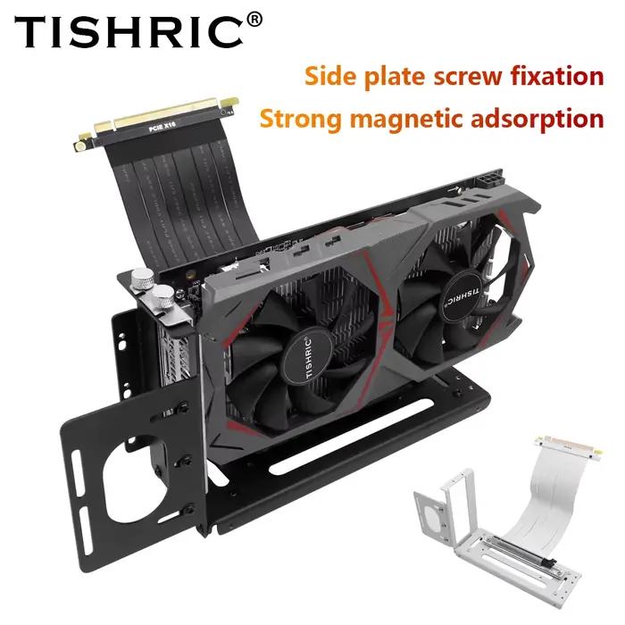 TISHRIC PCI-E 4.0 /3.0 X16 câble Riser 0.2m blindé EMI prolongateur Flexible haute vitesse