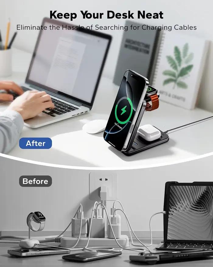 Chargeur sans fil de voyage pour Magsafe 3 en 1